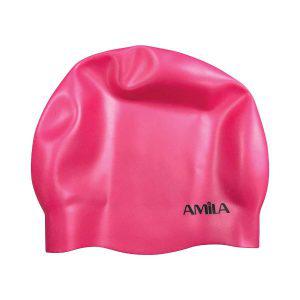 Σκουφάκι πισίνας μεσαία μαλλιά ροζ S36-0129-ΡΟΖ